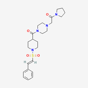 molecular formula C24H34N4O4S B2368500 2-[4-[1-[(E)-2-phenylethenyl]sulfonylpiperidine-4-carbonyl]piperazin-1-yl]-1-pyrrolidin-1-ylethanone CAS No. 1090722-88-5
