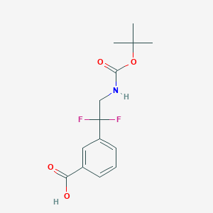 3-[1,1-Difluoro-2-[(2-methylpropan-2-yl)oxycarbonylamino]ethyl]benzoic acid