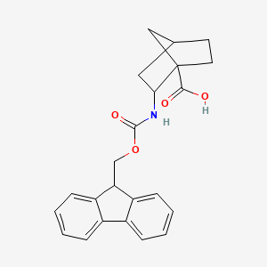 molecular formula C23H23NO4 B2368514 2-(9H-Fluoren-9-ylmethoxycarbonylamino)bicyclo[2.2.1]heptane-1-carboxylic acid CAS No. 2260936-23-8