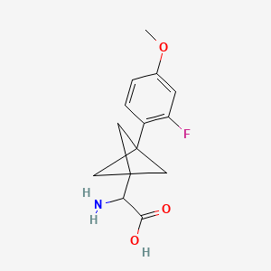 molecular formula C14H16FNO3 B2368519 2-Amino-2-[3-(2-fluoro-4-methoxyphenyl)-1-bicyclo[1.1.1]pentanyl]acetic acid CAS No. 2287262-40-0