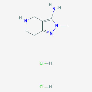 molecular formula C7H14Cl2N4 B2368522 2-甲基-4,5,6,7-四氢-2H-吡唑并[4,3-c]吡啶-3-胺二盐酸盐 CAS No. 2155852-49-4