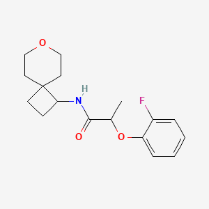 molecular formula C17H22FNO3 B2368523 2-(2-fluorophenoxy)-N-(7-oxaspiro[3.5]nonan-1-yl)propanamide CAS No. 2320146-71-0