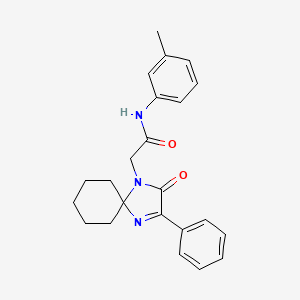 molecular formula C23H25N3O2 B2368524 N-(3-甲基苯基)-2-(2-氧代-3-苯基-1,4-二氮杂螺[4.5]癸-3-烯-1-基)乙酰胺 CAS No. 890822-75-0