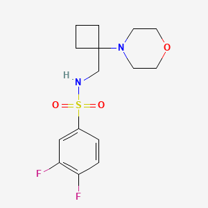 molecular formula C15H20F2N2O3S B2368526 3,4-Difluoro-N-[(1-morpholin-4-ylcyclobutyl)methyl]benzenesulfonamide CAS No. 2380178-64-1