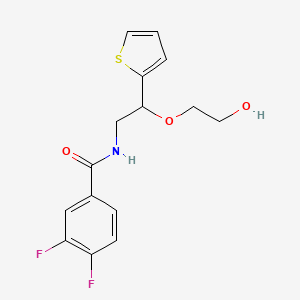molecular formula C15H15F2NO3S B2368527 3,4-difluoro-N-(2-(2-hydroxyethoxy)-2-(thiophen-2-yl)ethyl)benzamide CAS No. 2034312-92-8