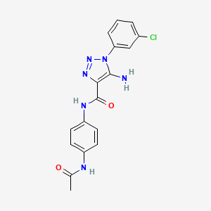 molecular formula C17H15ClN6O2 B2368533 N-[4-(acetylamino)phenyl]-5-amino-1-(3-chlorophenyl)-1H-1,2,3-triazole-4-carboxamide CAS No. 953851-00-8