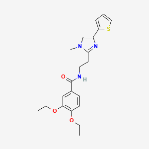 3,4-diethoxy-N-(2-(1-methyl-4-(thiophen-2-yl)-1H-imidazol-2-yl)ethyl)benzamide