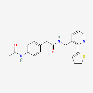 2-(4-acetamidophenyl)-N-((2-(thiophen-2-yl)pyridin-3-yl)methyl)acetamide