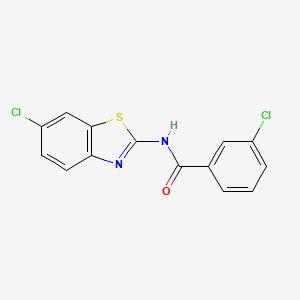 molecular formula C14H8Cl2N2OS B2368549 3-氯-N-(6-氯-1,3-苯并噻唑-2-基)苯甲酰胺 CAS No. 314028-64-3