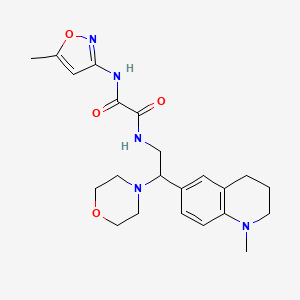 molecular formula C22H29N5O4 B2368554 N1-(2-(1-methyl-1,2,3,4-tetrahydroquinolin-6-yl)-2-morpholinoethyl)-N2-(5-methylisoxazol-3-yl)oxalamide CAS No. 922120-15-8