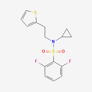 N-cyclopropyl-2,6-difluoro-N-(2-(thiophen-2-yl)ethyl)benzenesulfonamide