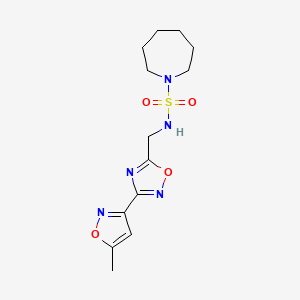 molecular formula C13H19N5O4S B2368570 N-{[3-(5-methyl-1,2-oxazol-3-yl)-1,2,4-oxadiazol-5-yl]methyl}azepane-1-sulfonamide CAS No. 2097921-71-4