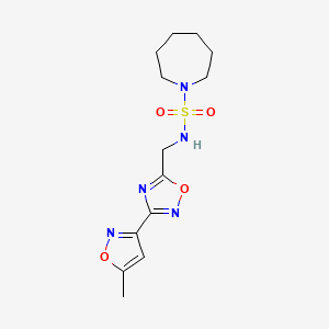 molecular formula C13H19N5O4S B2368570 N-{[3-(5-méthyl-1,2-oxazol-3-yl)-1,2,4-oxadiazol-5-yl]méthyl}azépane-1-sulfonamide CAS No. 2097921-71-4