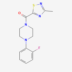 molecular formula C14H15FN4OS B2368578 (4-(2-Fluorophenyl)piperazin-1-yl)(3-methyl-1,2,4-thiadiazol-5-yl)methanone CAS No. 1448057-78-0
