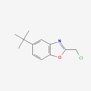 molecular formula C12H14ClNO B2368587 5-Tert-butyl-2-(chloromethyl)-1,3-benzoxazole CAS No. 1119449-45-4; 65999-87-3