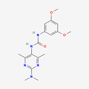 molecular formula C17H23N5O3 B2368589 1-(3,5-Dimethoxyphenyl)-3-(2-(dimethylamino)-4,6-dimethylpyrimidin-5-yl)urea CAS No. 1448027-41-5