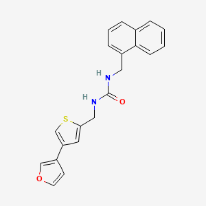 molecular formula C21H18N2O2S B2368596 1-[[4-(Furan-3-yl)thiophen-2-yl]methyl]-3-(naphthalen-1-ylmethyl)urea CAS No. 2380063-35-2