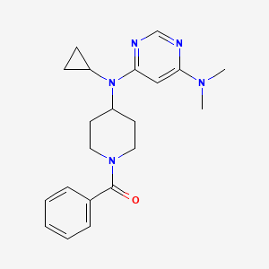 molecular formula C21H27N5O B2368609 [4-[Cyclopropyl-[6-(dimethylamino)pyrimidin-4-yl]amino]piperidin-1-yl]-phenylmethanone CAS No. 2415518-03-3