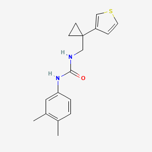 molecular formula C17H20N2OS B2368620 1-(3,4-Dimethylphenyl)-3-[(1-thiophen-3-ylcyclopropyl)methyl]urea CAS No. 2415587-02-7