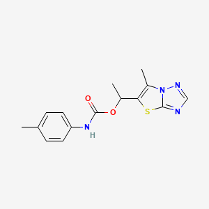 molecular formula C15H16N4O2S B2368622 1-(6-methyl[1,3]thiazolo[3,2-b][1,2,4]triazol-5-yl)ethyl N-(4-methylphenyl)carbamate CAS No. 477859-60-2