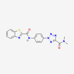 molecular formula C18H15N7O2S B2368627 N-(4-(5-(二甲基氨基羰基)-2H-四唑-2-基)苯基)苯并[d]噻唑-2-甲酰胺 CAS No. 1396798-11-0