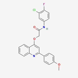 molecular formula C24H18ClFN2O3 B2368629 N-(3-chloro-4-fluorophenyl)-2-((2-(4-methoxyphenyl)quinolin-4-yl)oxy)acetamide CAS No. 1114661-53-8