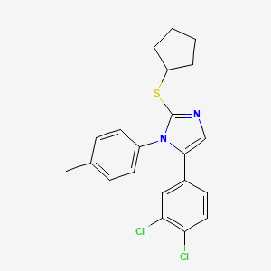 molecular formula C21H20Cl2N2S B2368633 2-(环戊基硫代)-5-(3,4-二氯苯基)-1-(对甲苯基)-1H-咪唑 CAS No. 1207008-38-5