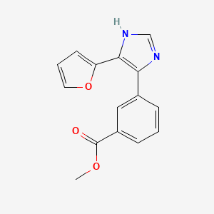 molecular formula C15H12N2O3 B2368639 methyl 3-[5-(furan-2-yl)-1H-imidazol-4-yl]benzoate CAS No. 1253527-66-0