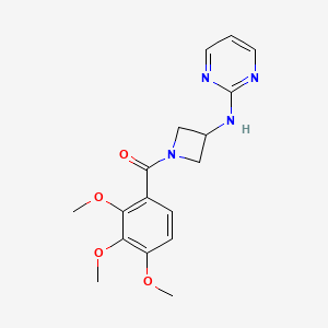molecular formula C17H20N4O4 B2368640 (3-(Pyrimidin-2-ylamino)azetidin-1-yl)(2,3,4-trimethoxyphenyl)methanone CAS No. 2034303-10-9
