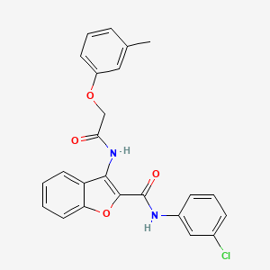 molecular formula C24H19ClN2O4 B2368641 N-(3-chlorophenyl)-3-(2-(m-tolyloxy)acetamido)benzofuran-2-carboxamide CAS No. 888438-82-2