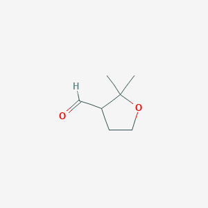 molecular formula C7H12O2 B2368645 2,2-Dimethyloxolane-3-carbaldehyde CAS No. 74076-75-8