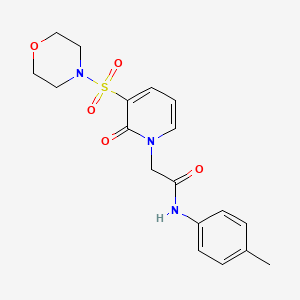 molecular formula C18H21N3O5S B2368650 2-(3-(morpholinosulfonyl)-2-oxopyridin-1(2H)-yl)-N-(p-tolyl)acetamide CAS No. 1251621-75-6