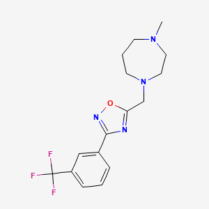 molecular formula C16H19F3N4O B2368677 1-甲基-4-({3-[3-(三氟甲基)苯基]-1,2,4-恶二唑-5-基}甲基)-1,4-二氮杂环戊烷 CAS No. 860784-32-3