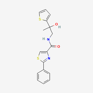 molecular formula C17H16N2O2S2 B2368689 N-(2-羟基-2-(噻吩-2-基)丙基)-2-苯基噻唑-4-甲酰胺 CAS No. 1788772-05-3