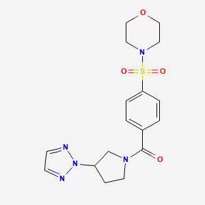 molecular formula C17H21N5O4S B2368695 (3-(2H-1,2,3-三唑-2-基)吡咯烷-1-基)(4-(吗啉磺酰基)苯基)甲酮 CAS No. 2034346-59-1