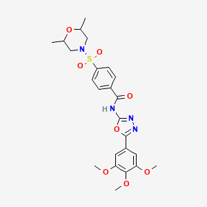 molecular formula C24H28N4O8S B2368729 4-((2,6-二甲基吗啉)磺酰基)-N-(5-(3,4,5-三甲氧基苯基)-1,3,4-恶二唑-2-基)苯甲酰胺 CAS No. 533871-42-0