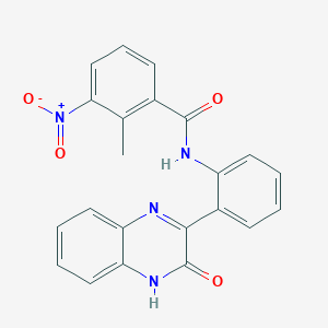 molecular formula C22H16N4O4 B2368756 2-methyl-3-nitro-N-(2-(3-oxo-3,4-dihydroquinoxalin-2-yl)phenyl)benzamide CAS No. 899963-01-0