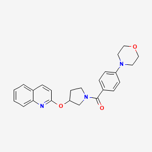 molecular formula C24H25N3O3 B2368766 (4-Morpholinophenyl)(3-(quinolin-2-yloxy)pyrrolidin-1-yl)methanone CAS No. 1903438-80-1