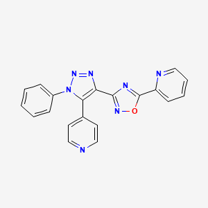 molecular formula C20H13N7O B2368773 2-[3-(1-phenyl-5-pyridin-4-yl-1H-1,2,3-triazol-4-yl)-1,2,4-oxadiazol-5-yl]pyridine CAS No. 1251619-54-1