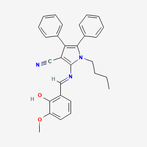 1-butyl-2-[(E)-[(2-hydroxy-3-methoxyphenyl)methylidene]amino]-4,5-diphenyl-1H-pyrrole-3-carbonitrile