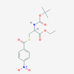 molecular formula C17H22N2O7S B2368785 Ethyl 2-[(tert-butoxycarbonyl)amino]-3-[(4-nitrobenzoyl)sulfanyl]propanoate CAS No. 1396997-96-8