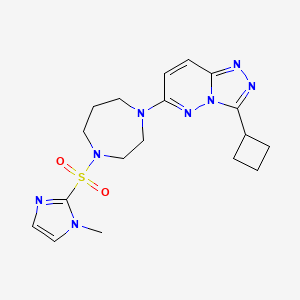 molecular formula C18H24N8O2S B2368794 3-Cyclobutyl-6-[4-(1-methylimidazol-2-yl)sulfonyl-1,4-diazepan-1-yl]-[1,2,4]triazolo[4,3-b]pyridazine CAS No. 2380062-51-9