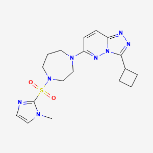 molecular formula C18H24N8O2S B2368794 1-{3-cyclobutyl-[1,2,4]triazolo[4,3-b]pyridazin-6-yl}-4-[(1-methyl-1H-imidazol-2-yl)sulfonyl]-1,4-diazepane CAS No. 2380062-51-9