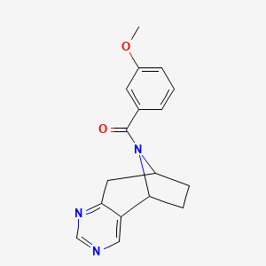 molecular formula C17H17N3O2 B2368839 (3-methoxyphenyl)((5R,8S)-6,7,8,9-tetrahydro-5H-5,8-epiminocyclohepta[d]pyrimidin-10-yl)methanone CAS No. 1903648-90-7