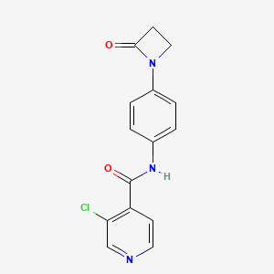 molecular formula C15H12ClN3O2 B2368843 3-Chloro-N-[4-(2-oxoazetidin-1-yl)phenyl]pyridine-4-carboxamide CAS No. 2220160-64-3