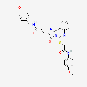 3-[5-({[(4-ethoxyphenyl)carbamoyl]methyl}sulfanyl)-3-oxo-2H,3H-imidazo[1,2-c]quinazolin-2-yl]-N-[(4-methoxyphenyl)methyl]propanamide