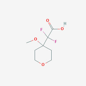 molecular formula C8H12F2O4 B2368854 2,2-Difluoro-2-(4-methoxyoxan-4-yl)acetic acid CAS No. 2219374-83-9
