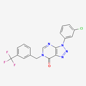 molecular formula C18H11ClF3N5O B2368858 3-(3-chlorophenyl)-6-(3-(trifluoromethyl)benzyl)-3H-[1,2,3]triazolo[4,5-d]pyrimidin-7(6H)-one CAS No. 892481-24-2