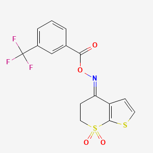 [(E)-(7,7-dioxo-5,6-dihydrothieno[2,3-b]thiopyran-4-ylidene)amino] 3-(trifluoromethyl)benzoate