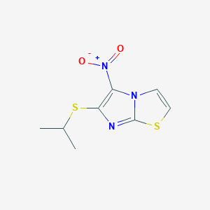 molecular formula C8H9N3O2S2 B2368875 6-(Isopropylsulfanyl)-5-nitroimidazo[2,1-b][1,3]thiazole CAS No. 343376-25-0